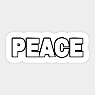 PEACE - White w Black Sticker - Front Sticker